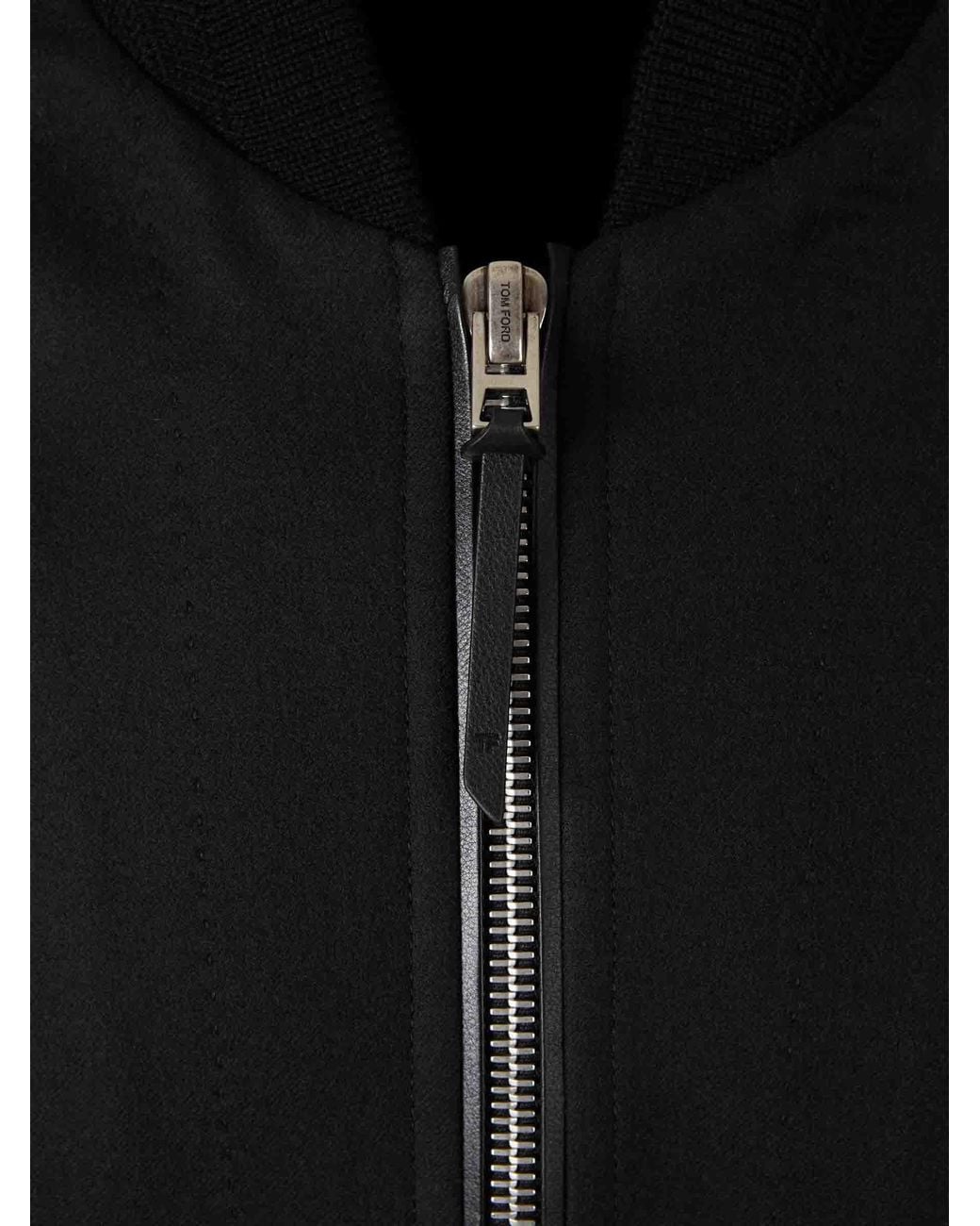 Tom Ford Black Wool Bomber Jacket for men