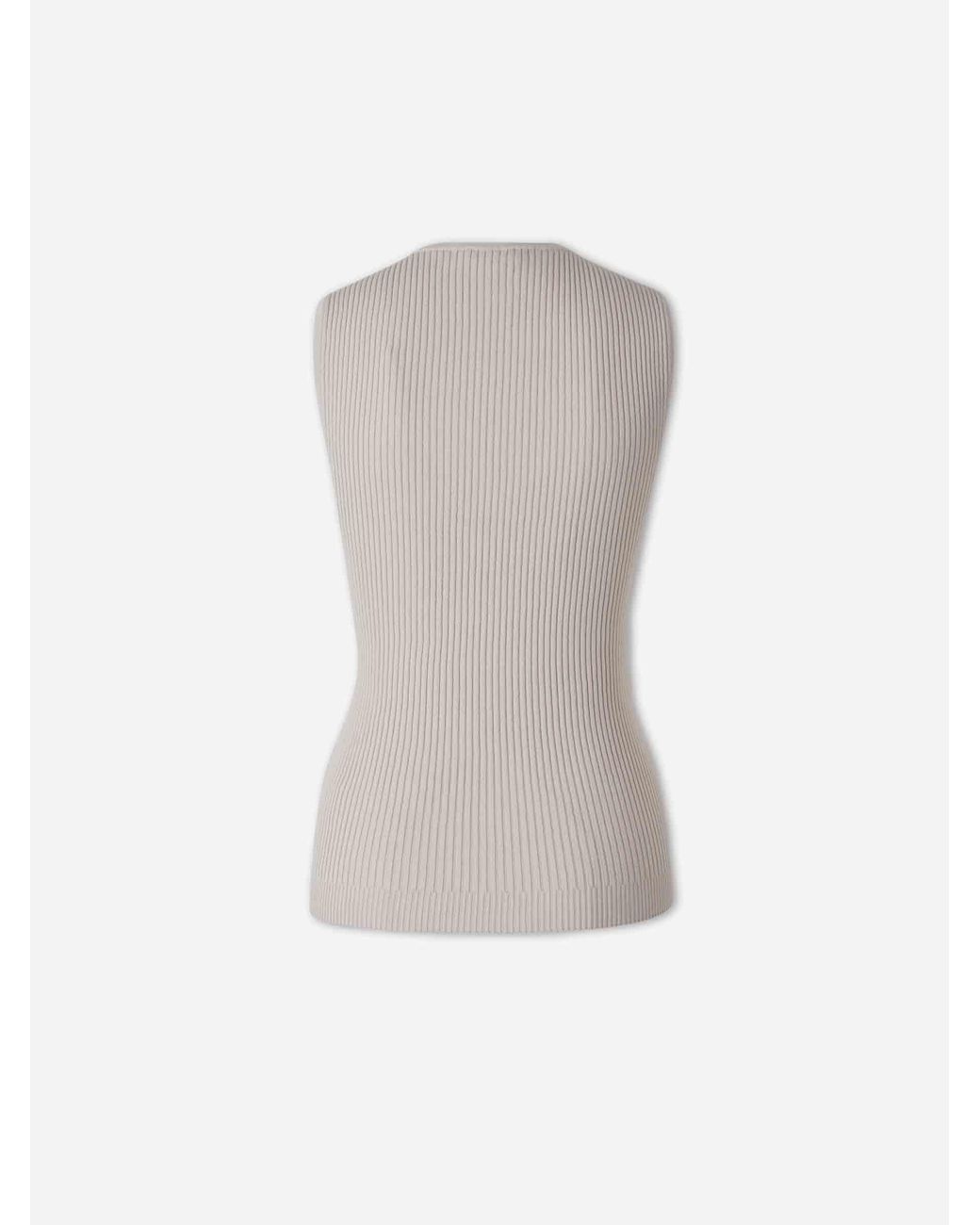 Peserico White Ribbed Top