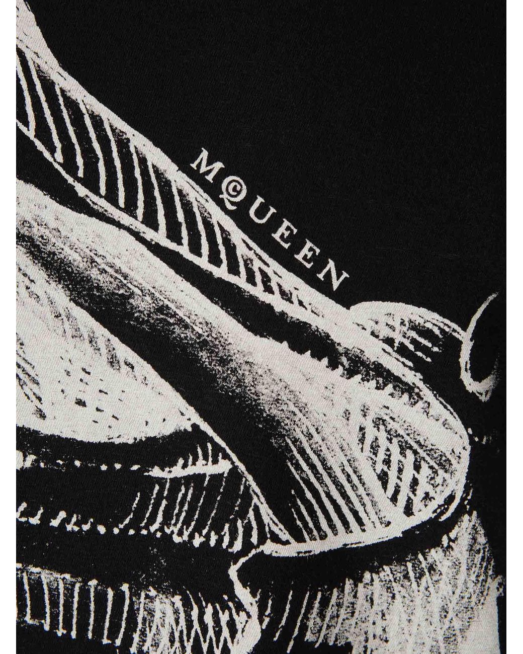 McQueen Black Sketch Anatomy T-Shirt for men
