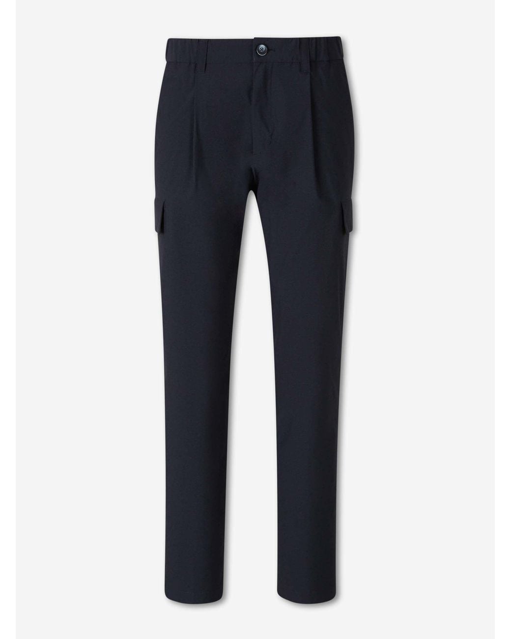 Herno Blue Straight Leg Trousers Cargo for men