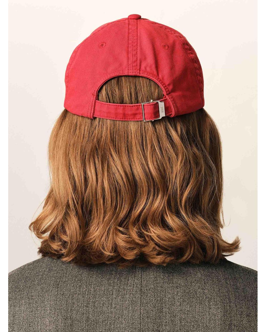 AMI Red Cotton Cap With Logo for men