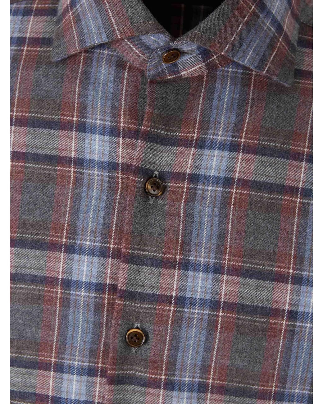 Santa Eulalia Blue Plaid Shirt for men