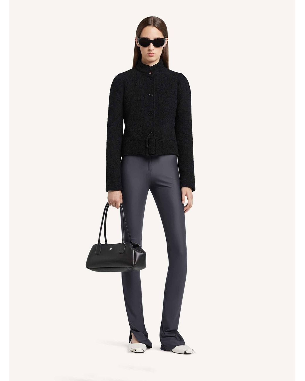 Courreges Blue Tight Leggings With Buckle