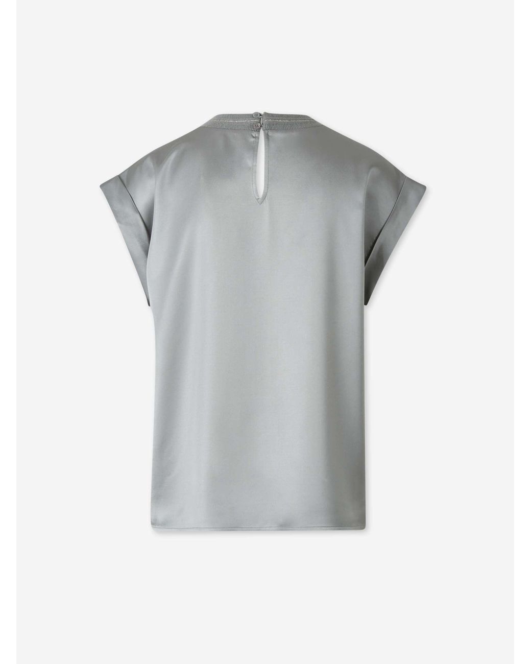 Peserico Gray Satin T-Shirt