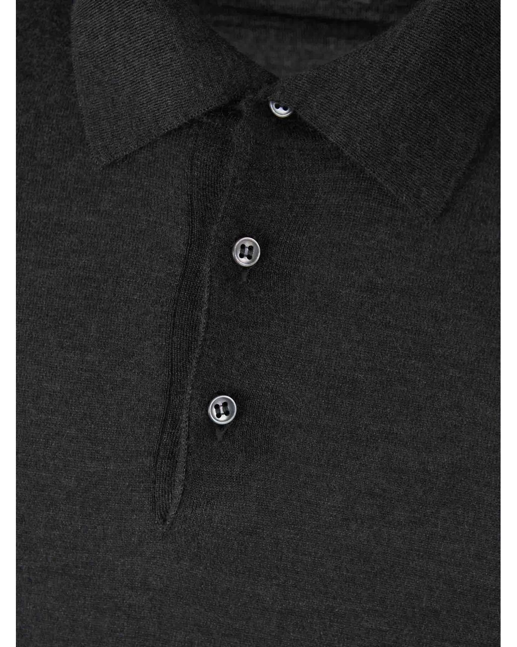 Santa Eulalia Black Cashmere And Silk Polo for men