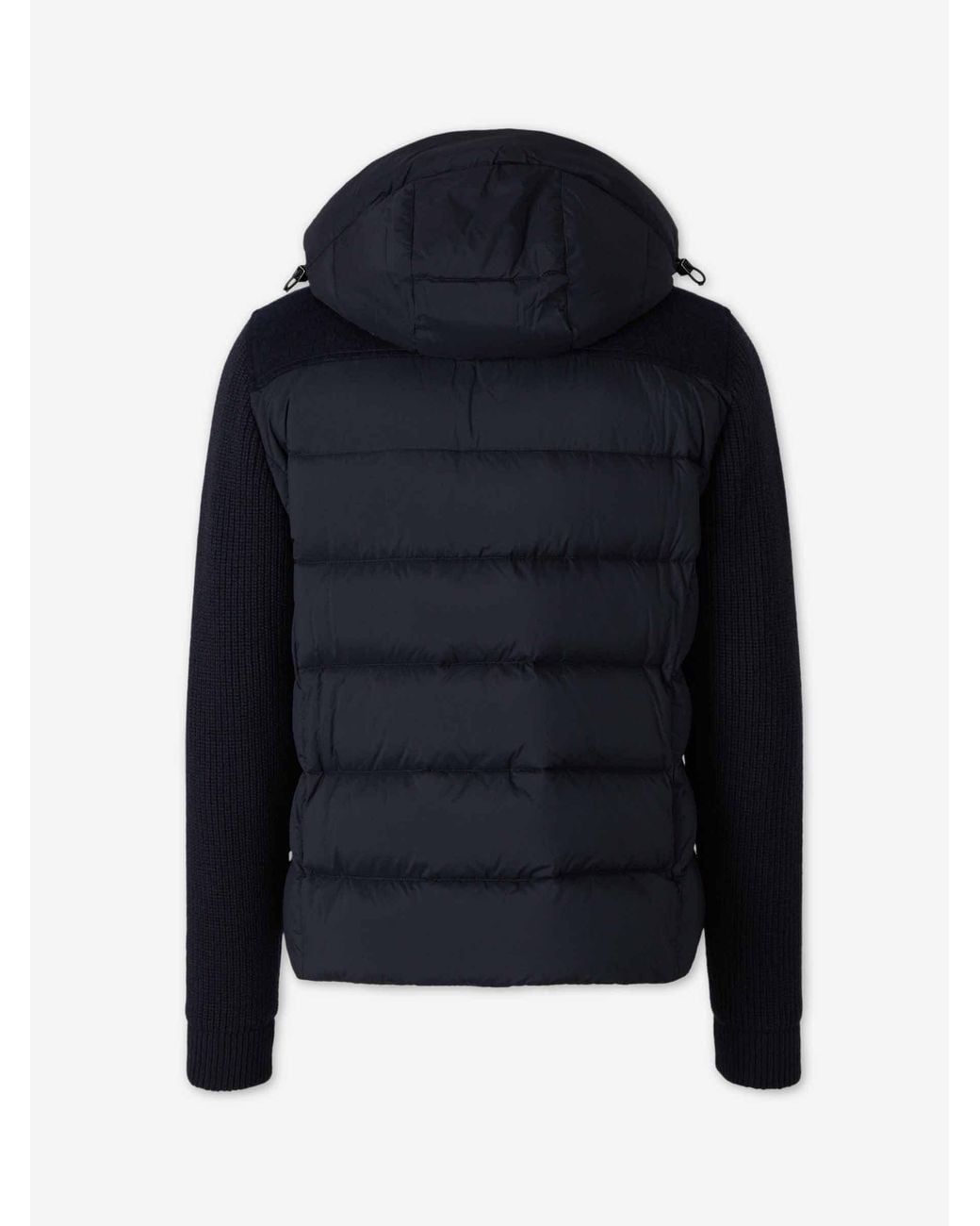 Moorer Blue Down Jacket With Knit Sleeves for men
