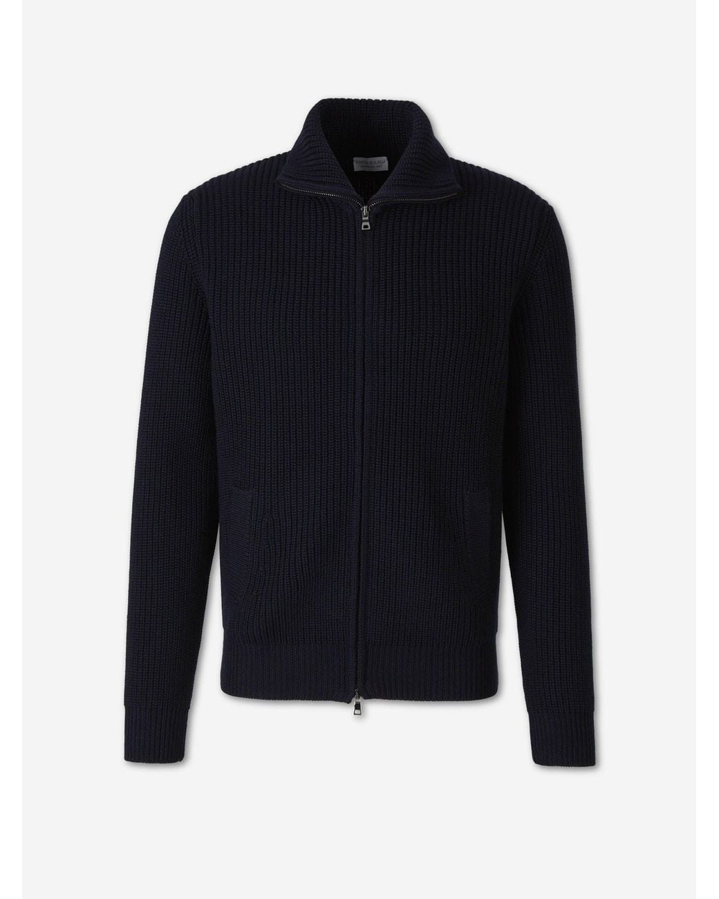 Santa Eulalia Blue Wool Cardigan With Zipper for men
