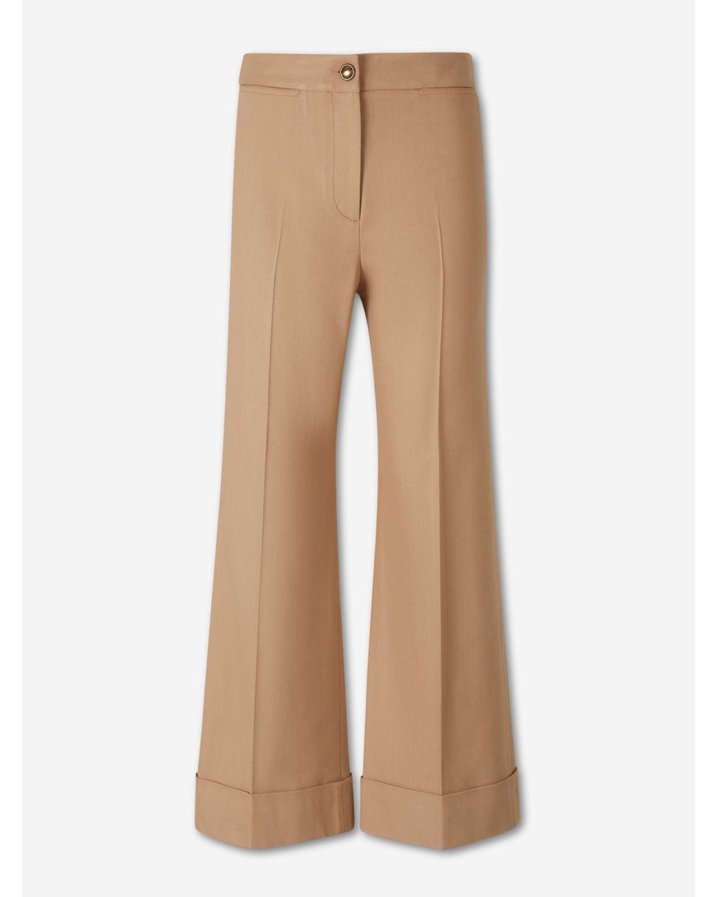 Veronica Beard Natural Darrell Wide Leg Trousers