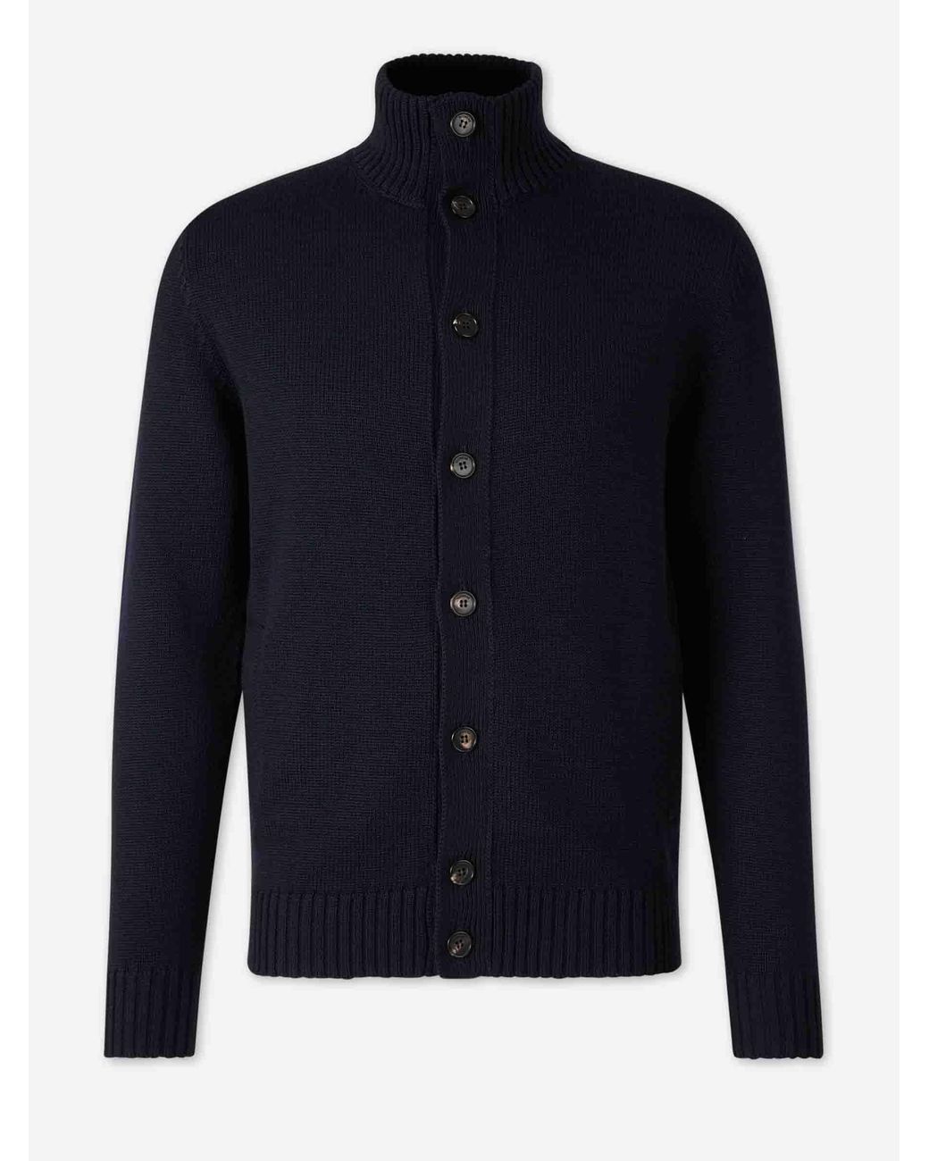 Zanone Blue Wool Knit Cardigan for men