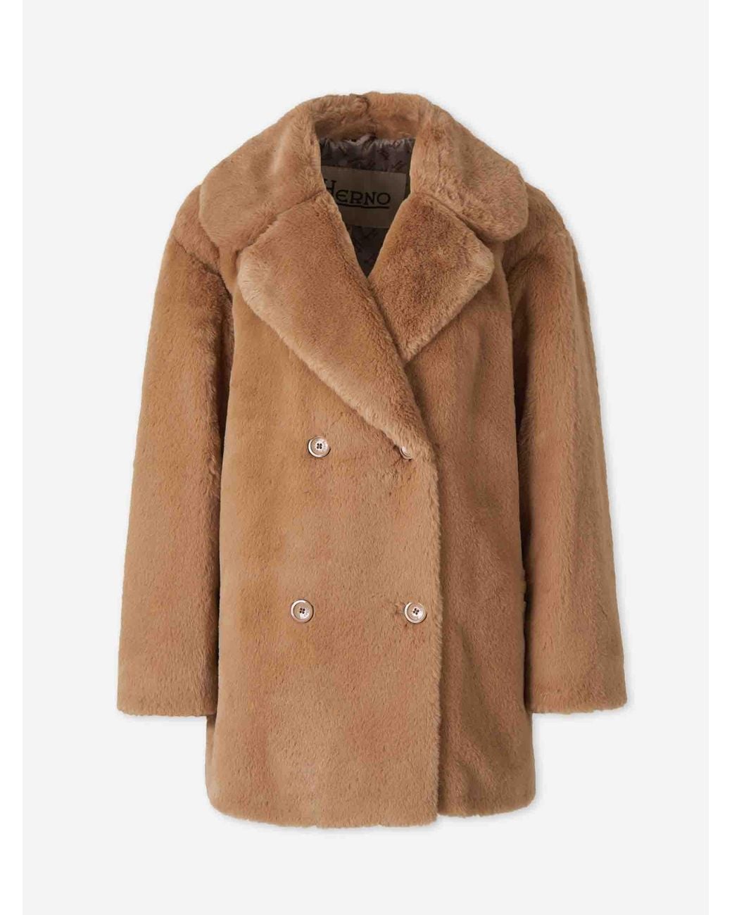 Herno Brown Short Fur Coat