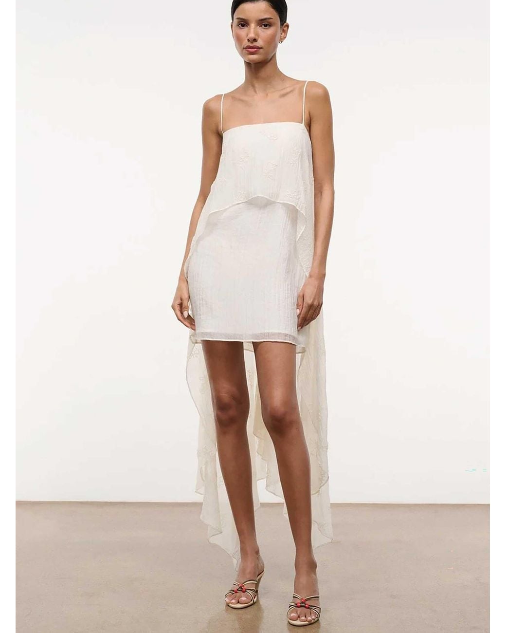 Staud White Valencia Mini Dress