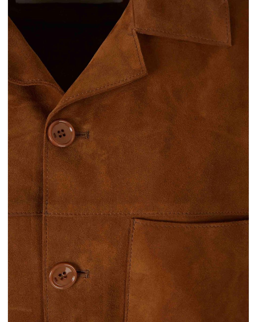 AMI Brown Suede Leather Jacket