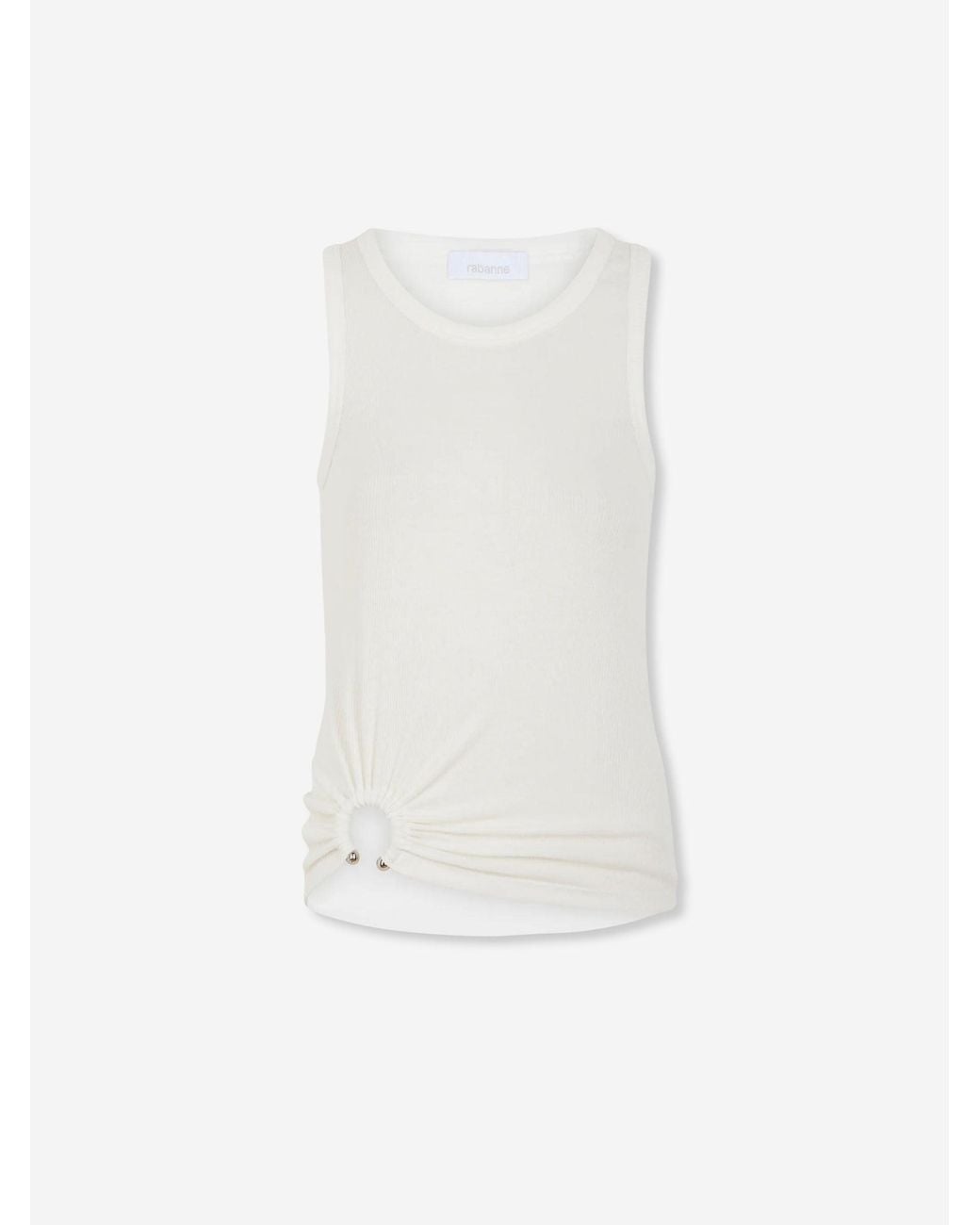 Rabanne White Ribbed Tank Top
