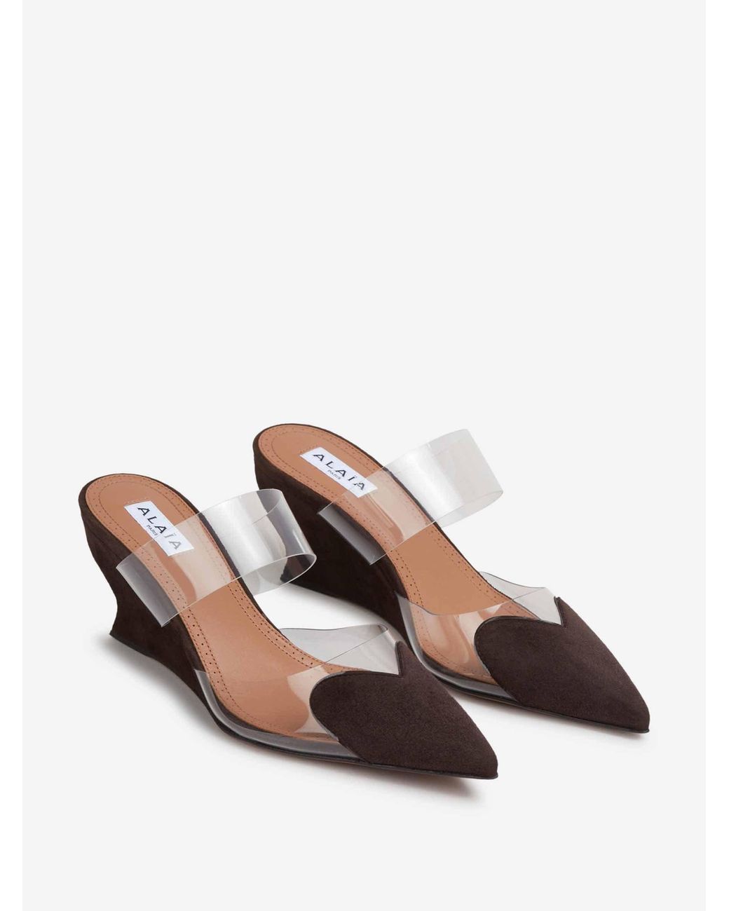 Alaïa White Transparent-Panel Wedge Sandal