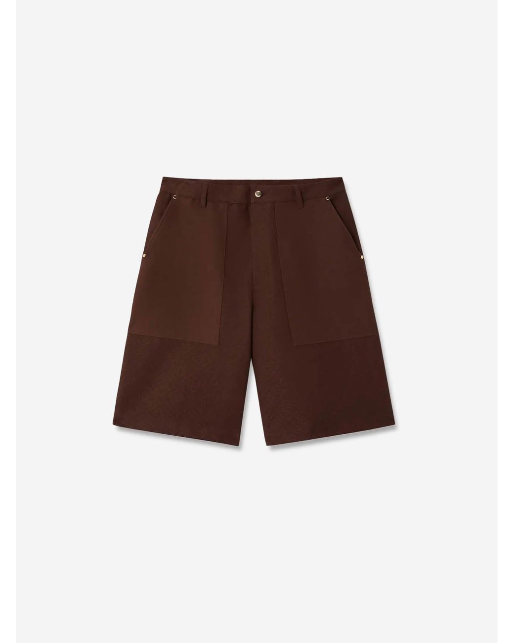 Casablanca Brown Monogram Cotton Bermuda Shorts for men