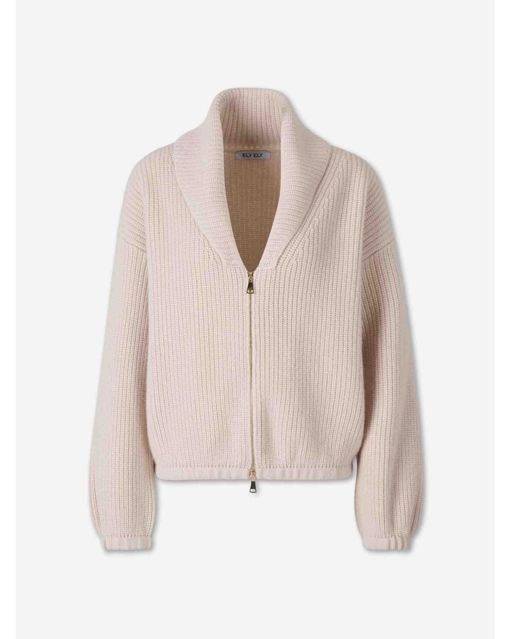 ELY ELY Pink Cashmere Zip Cardigan