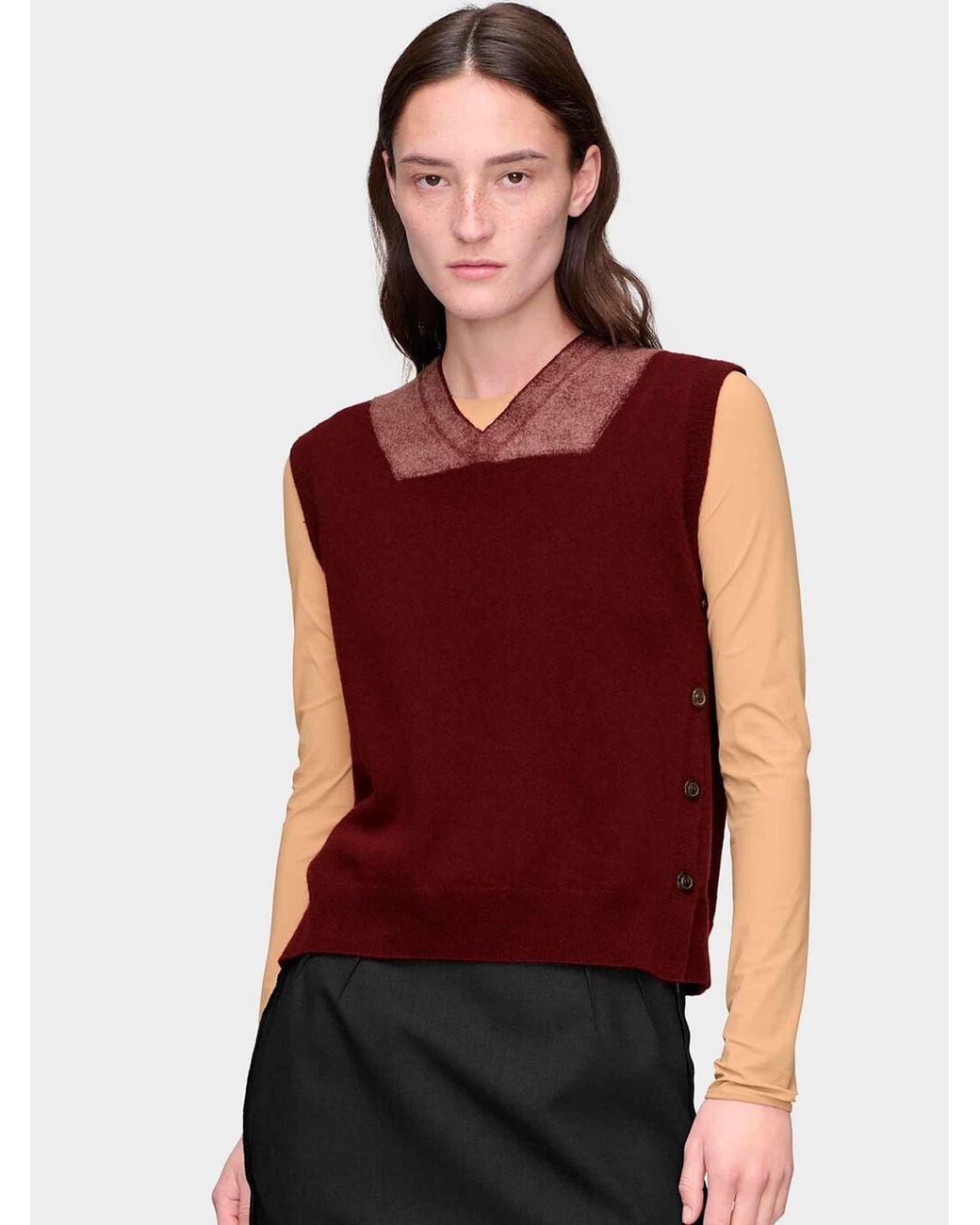 Maison Margiela Red Wool Vest