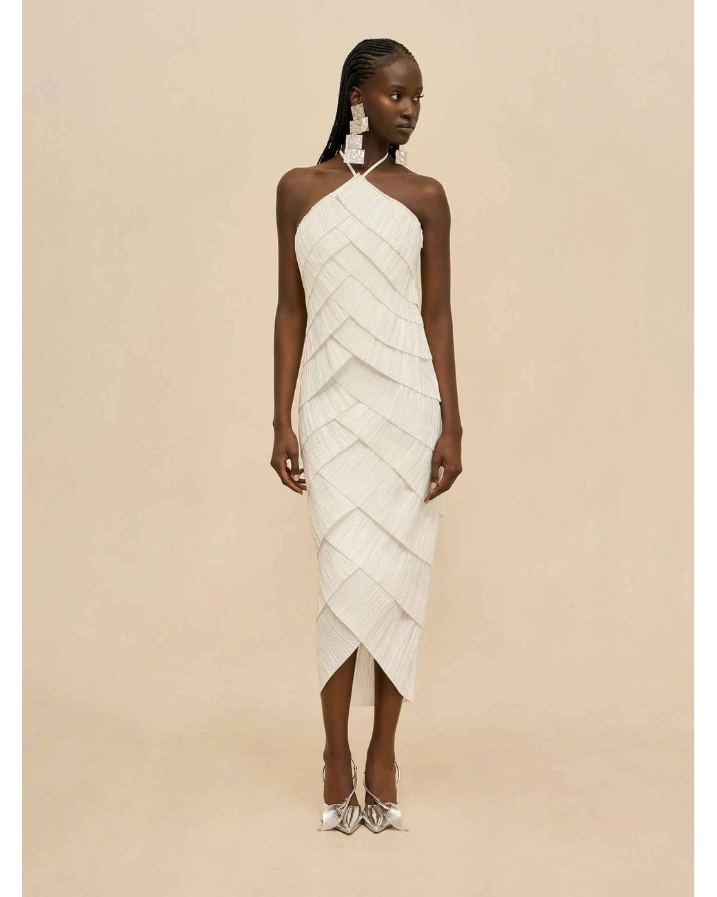 Cult Gaia White Patrizia Fringe Dress