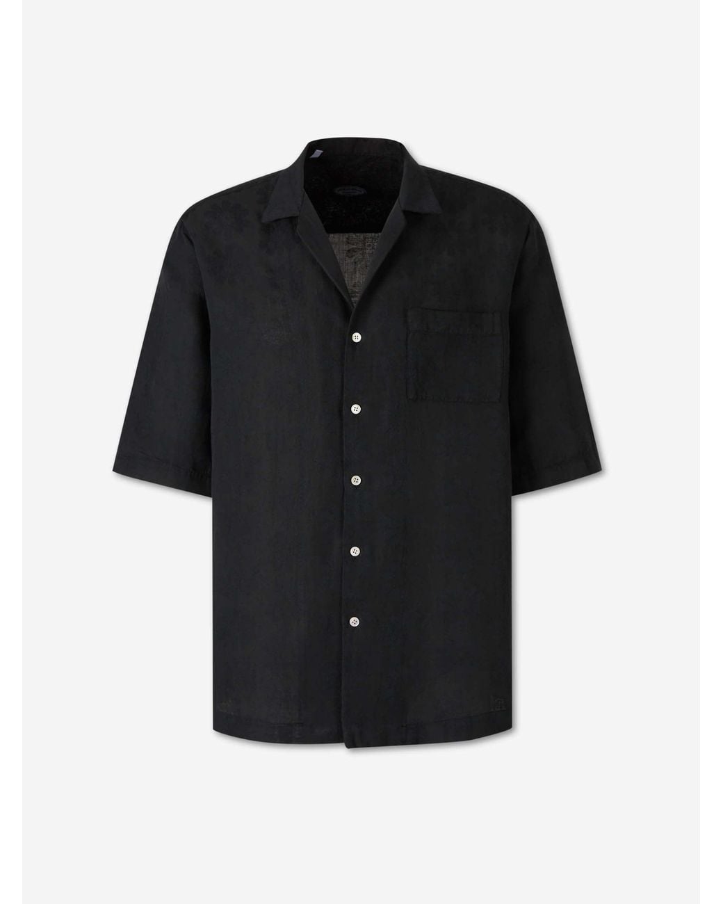 Vincenzo Di Ruggiero Black Linen Casual Shirt for men
