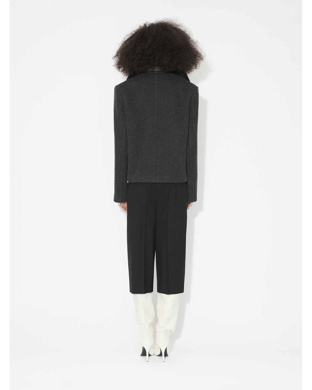 Alaïa Black Short Merino Wool Coat