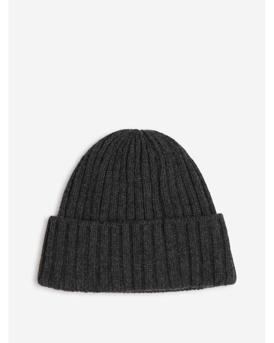 Fedeli Black Ribbed Cashmere Hat for men