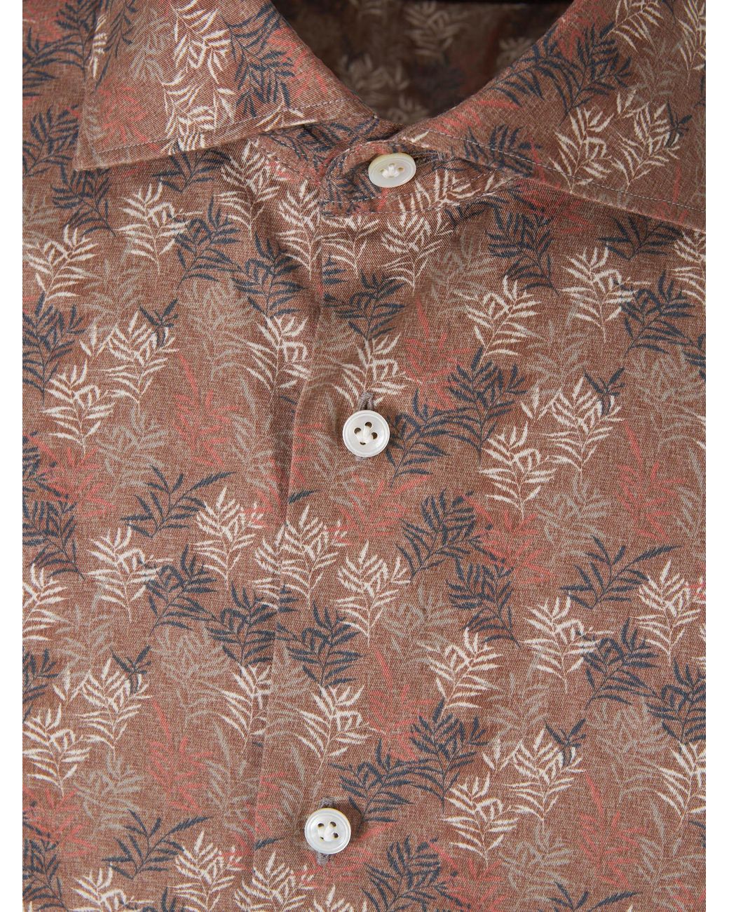 Vincenzo Di Ruggiero Brown Printed Cotton Shirt for men