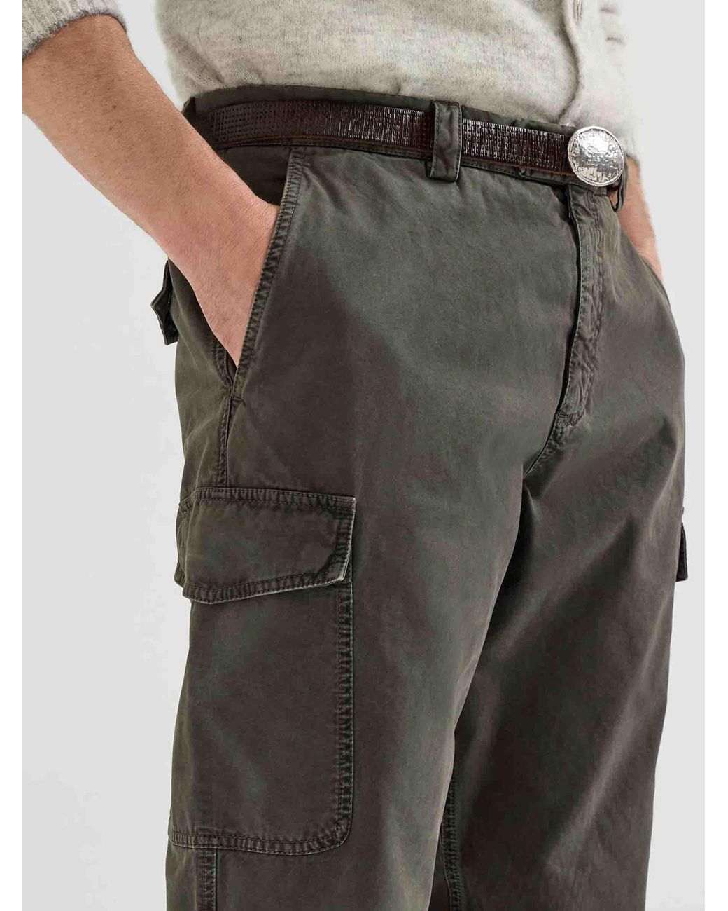 Brunello Cucinelli Gray Straight Leg Pants Cargo for men