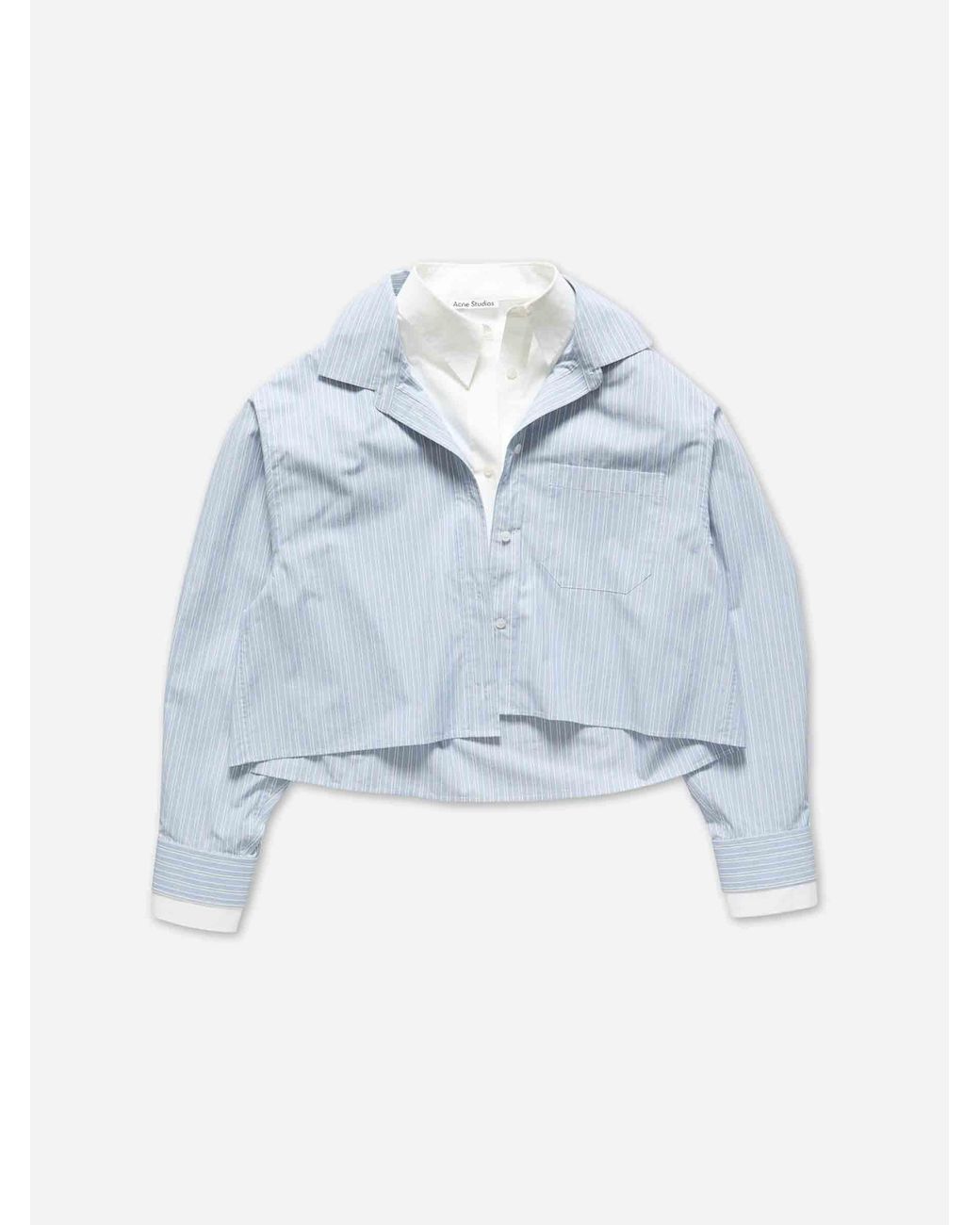 Acne Blue Striped Layered Shirt