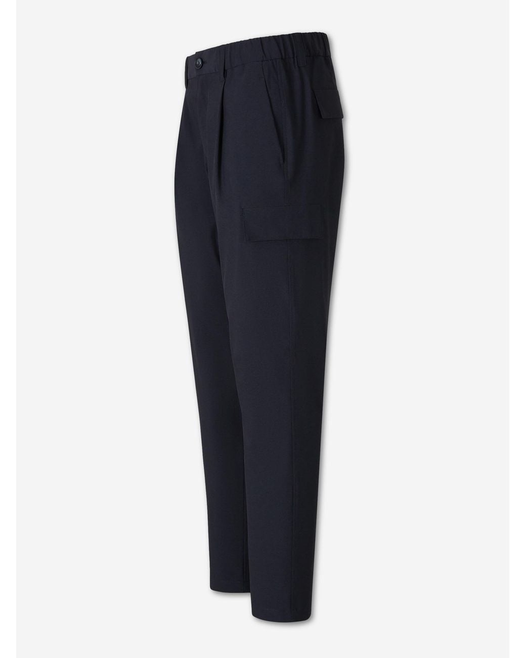 Herno Blue Straight Leg Trousers Cargo for men