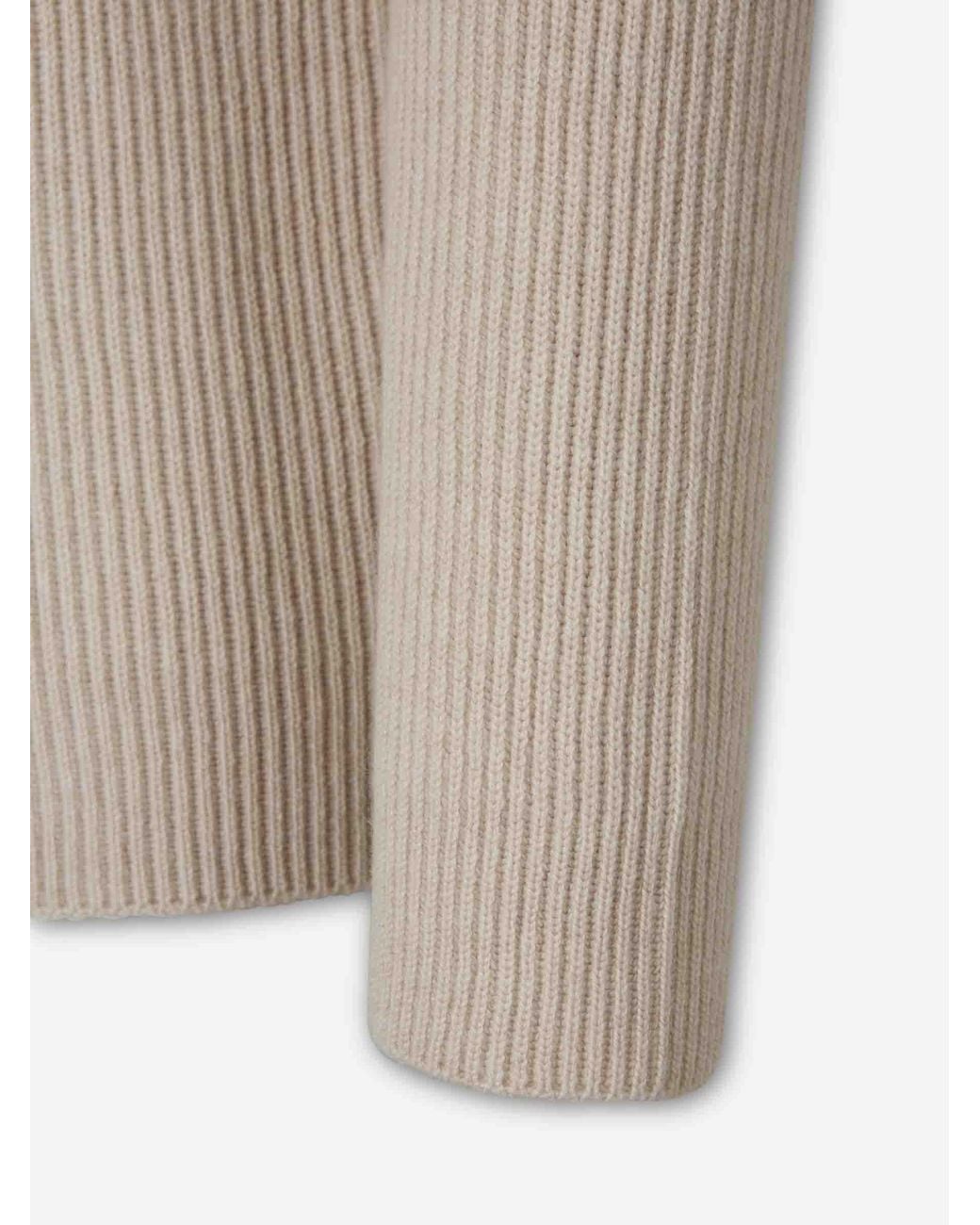 Gran Sasso Natural Cashmere Ribbed Cardigan for men