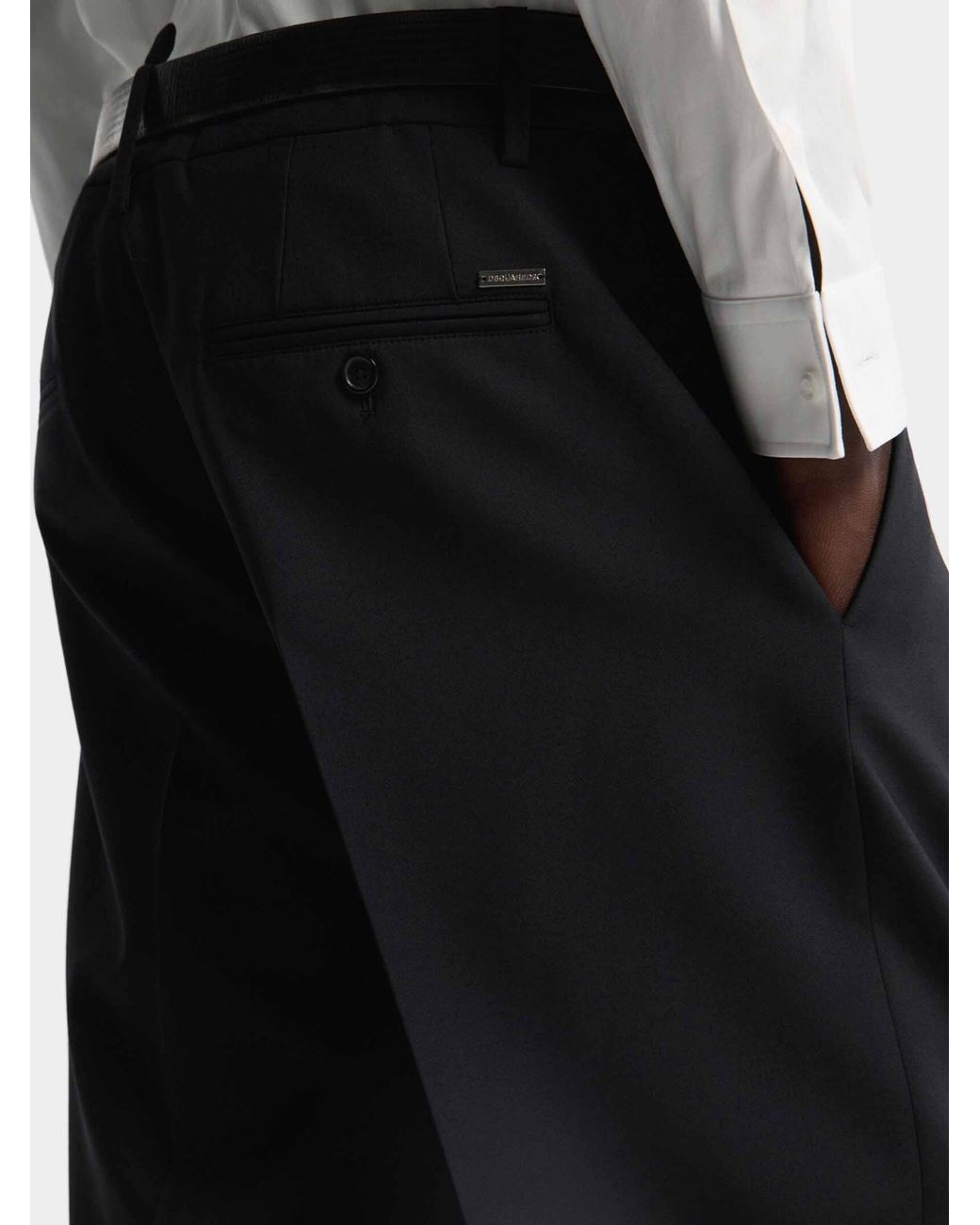 DSquared² Black Military Straight Leg Trousers for men