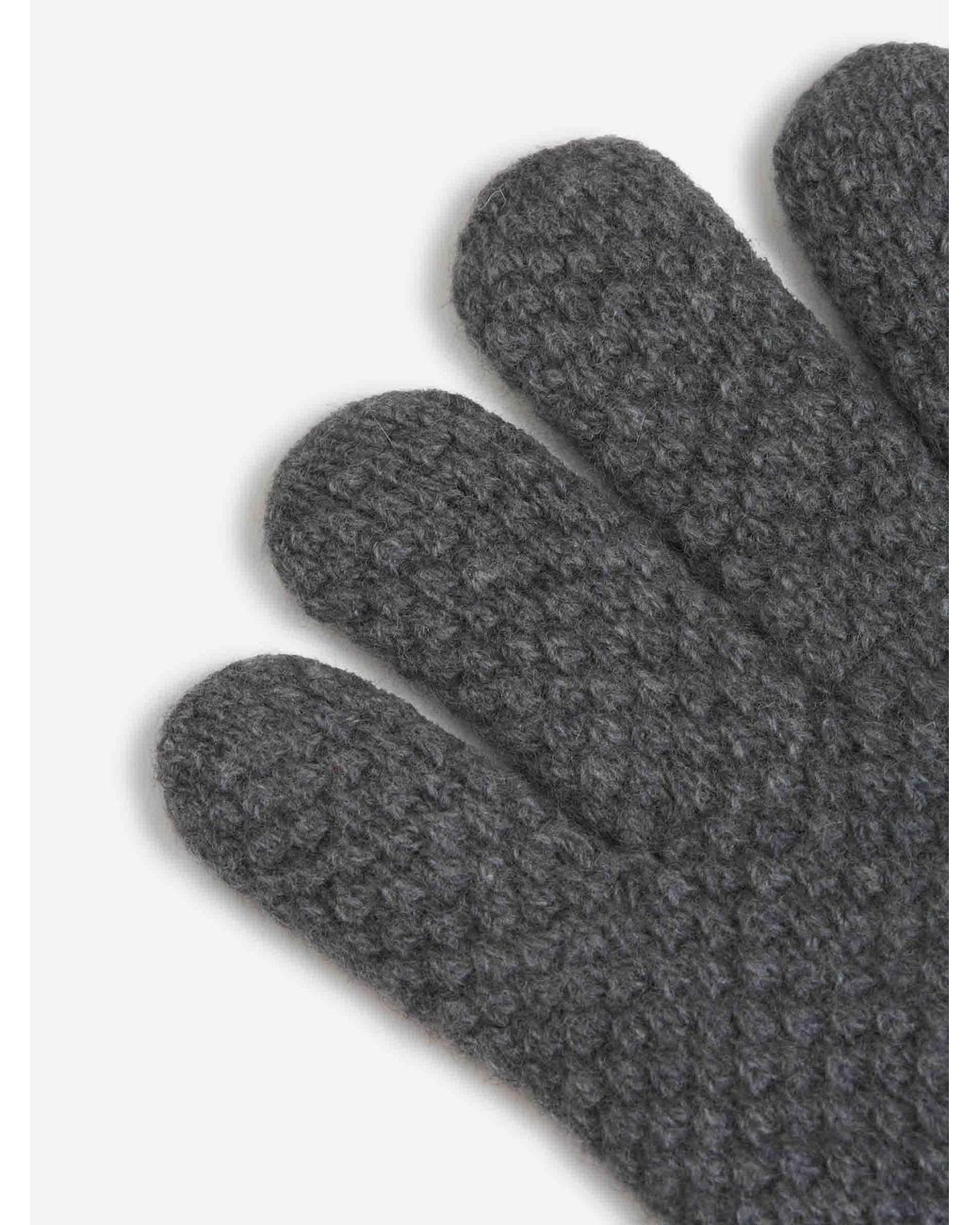 Santa Eulalia Gray Knitted Wool Gloves for men