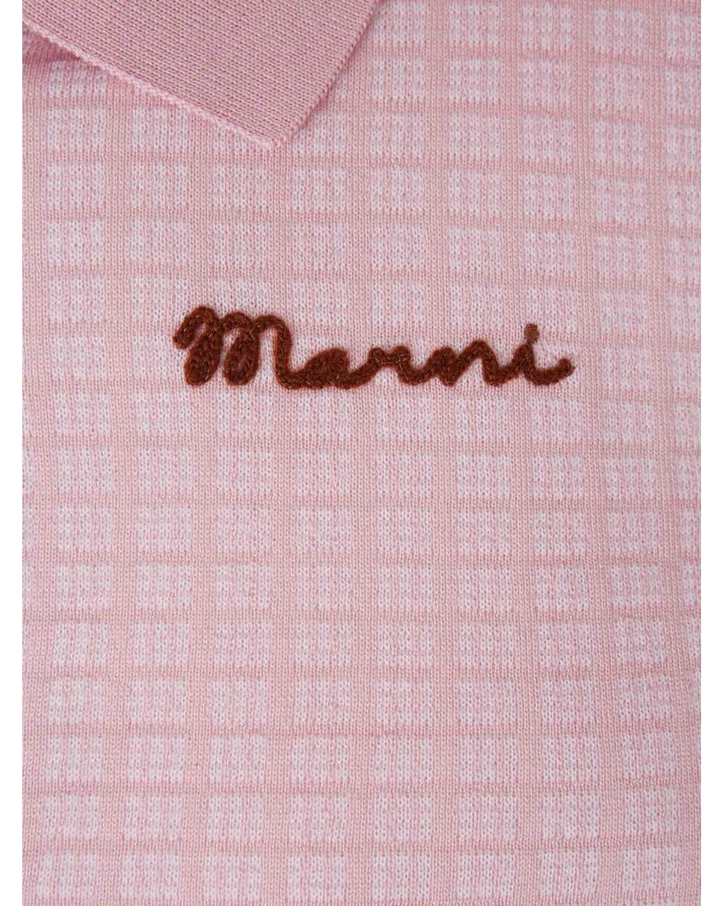 Marni Pink Long Sleeve Polo Shirt