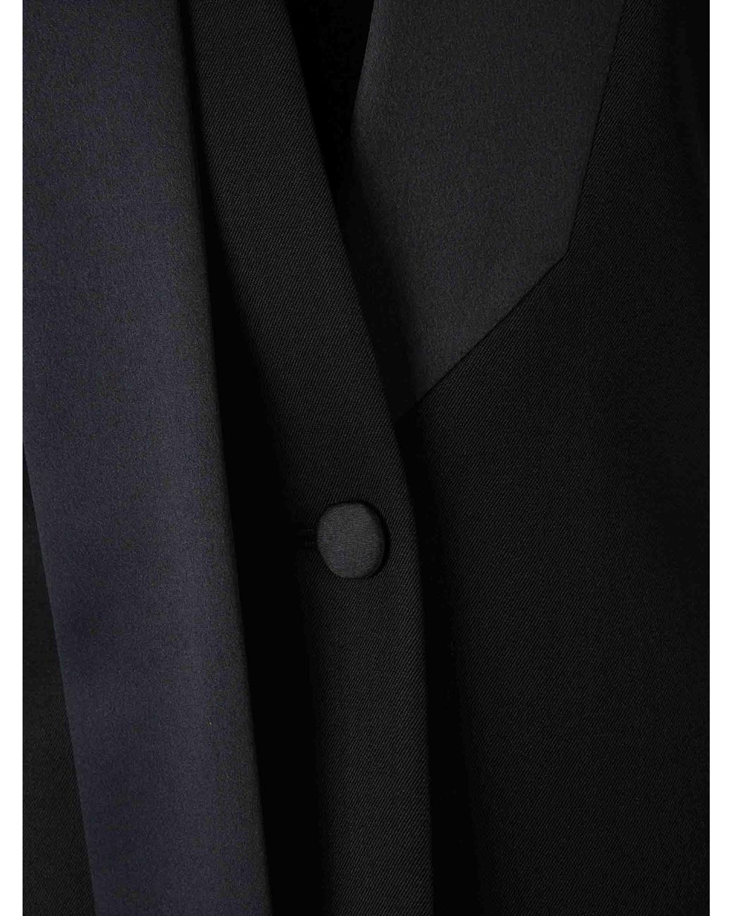 The Attico Black Wool Tuxedo Blazer