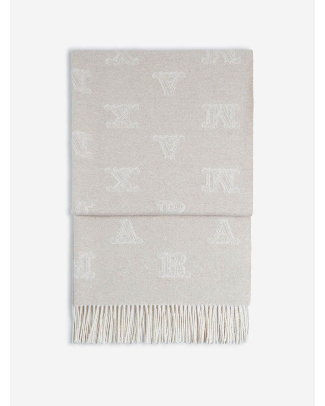 Sciarpa Di Cashmere Lettere di Max Mara in White