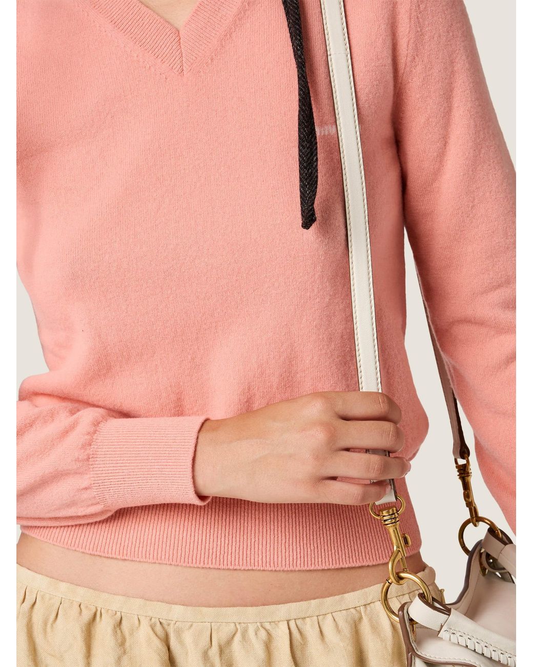 Miu Miu Pink V-Neck Sweater