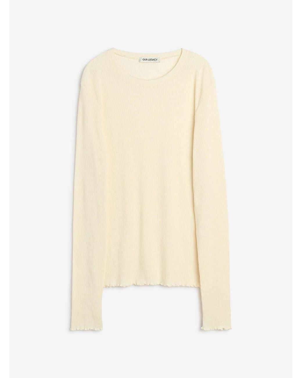 Our Legacy White Long Sleeve Knit T-Shirt for men