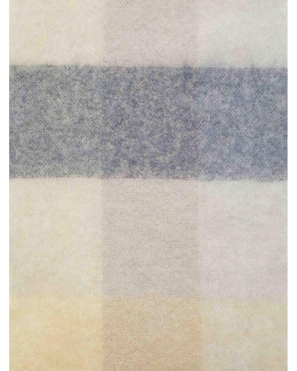 Acne White Wool Plaid Scarf