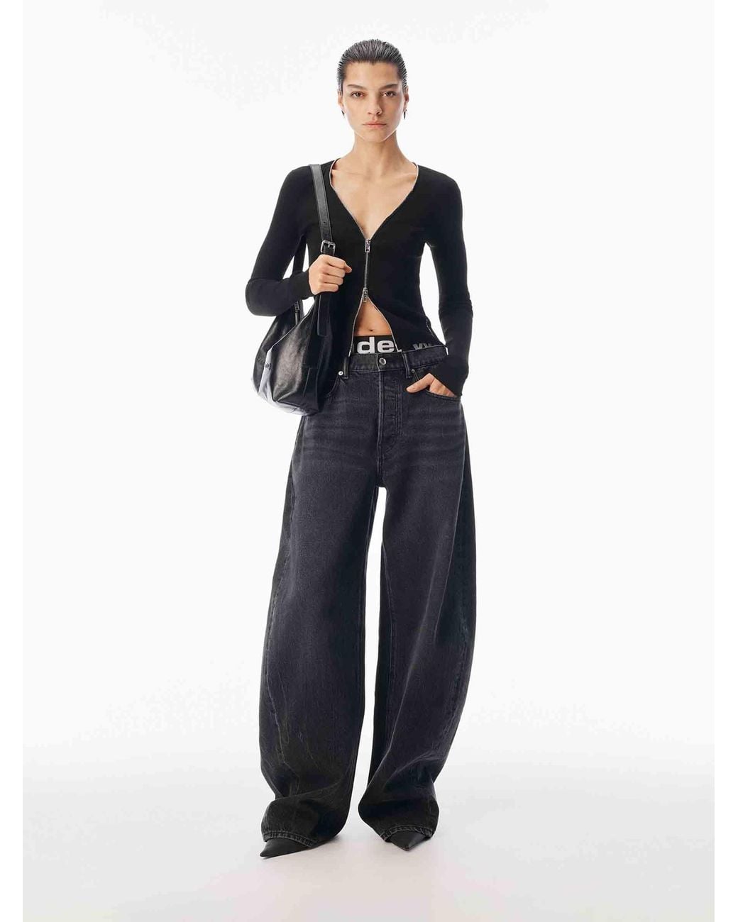 Alexander Wang Blue Ribbed Knit Cardigan
