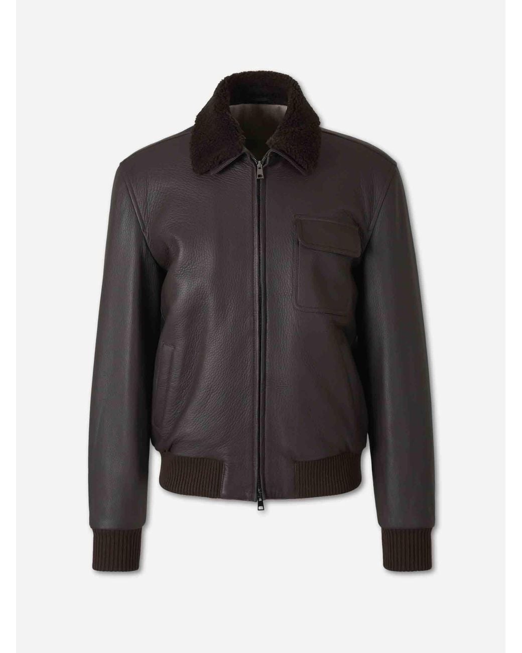 Santa Eulalia Black Casual Leather Jacket for men