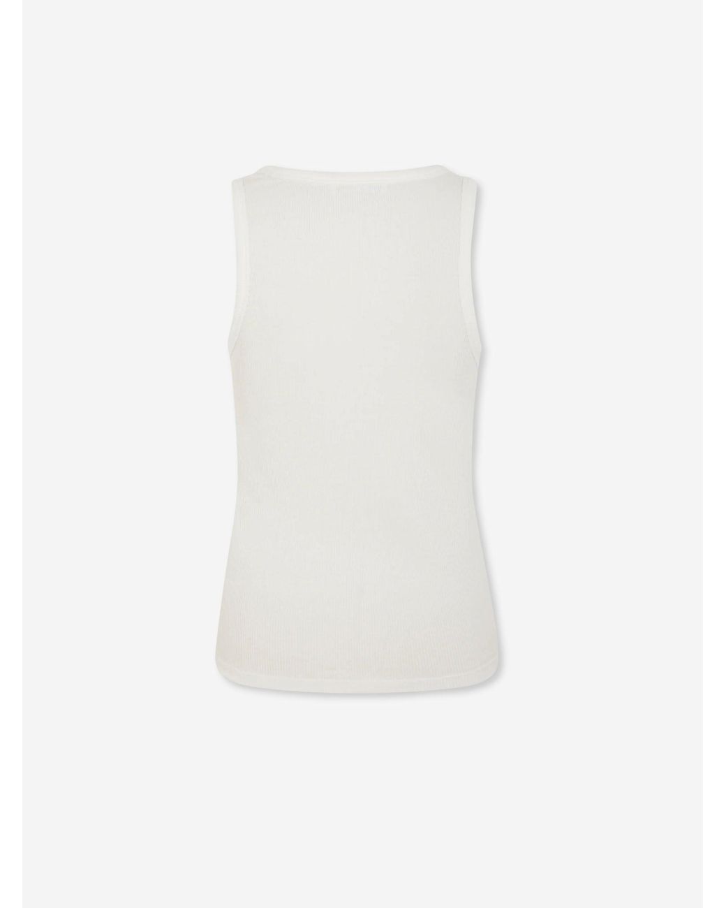 Rabanne White Ribbed Tank Top