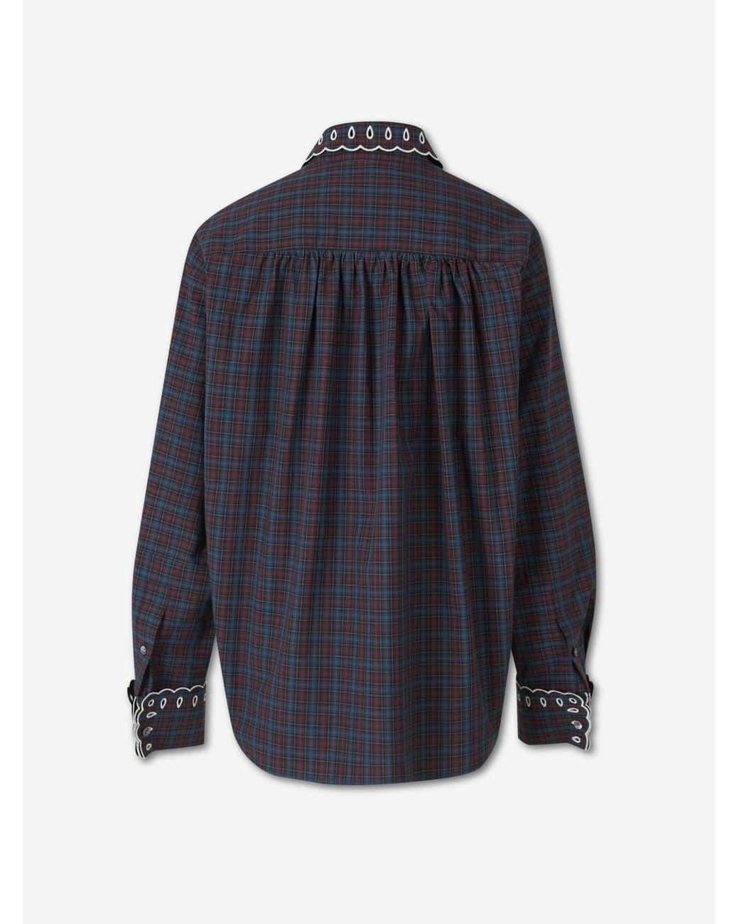 Marni Blue Openwork Plaid Shirt