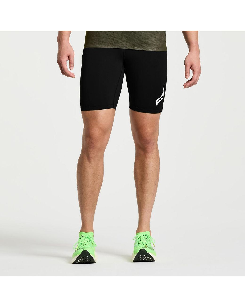 Short De Course Saucony Kinvara Homme - Noir/Gris - Taille M - 5 Pouces D'entrejambe - Doublé