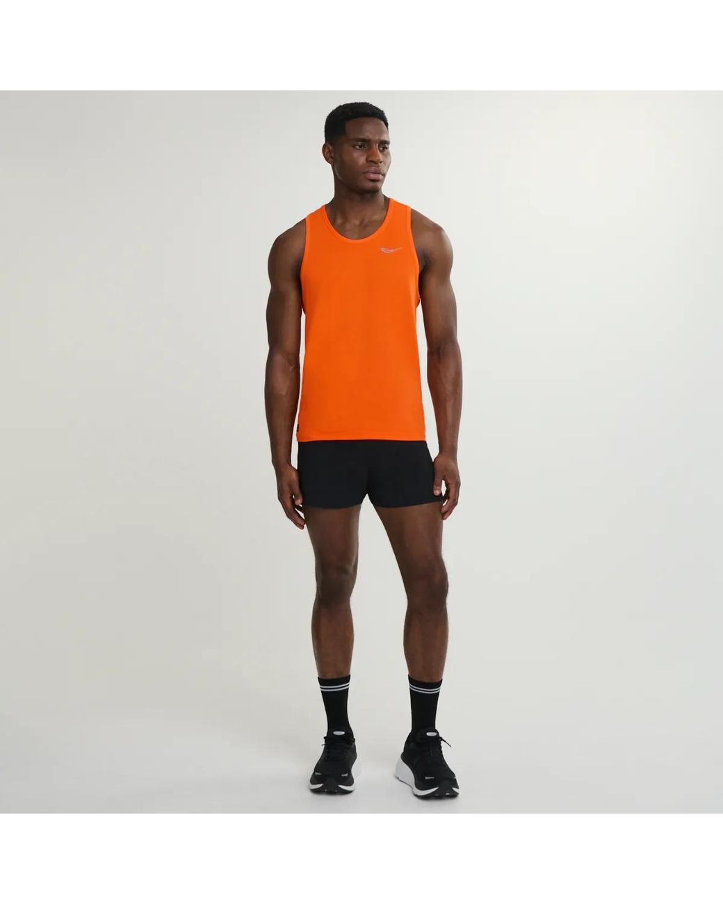 Saucony Orange Stopwatch Singlet for men