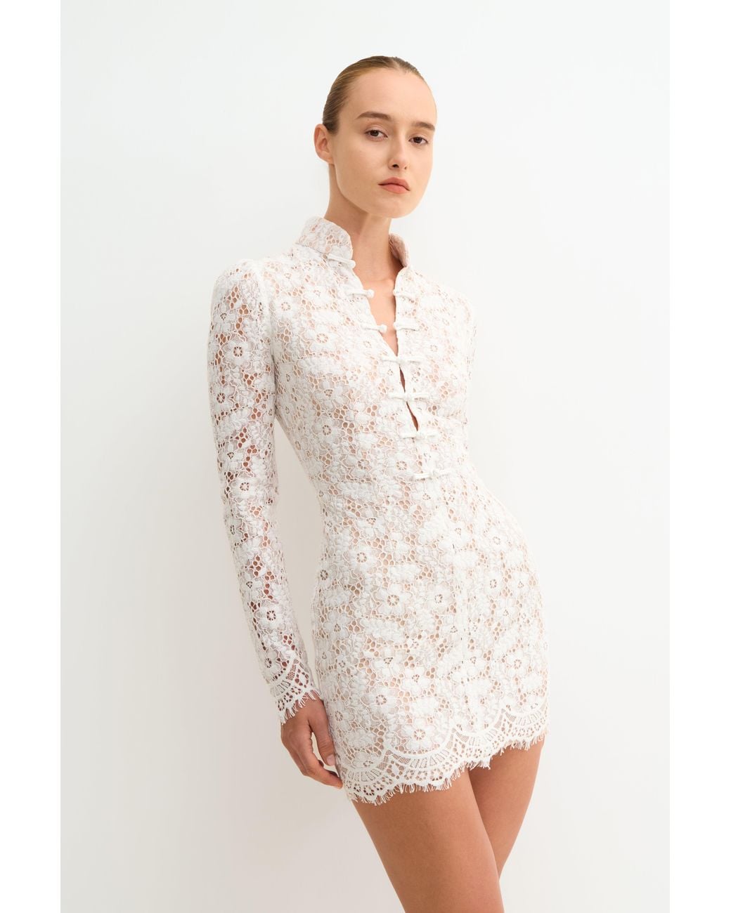 SAU LEE White Roberta Mini Dress