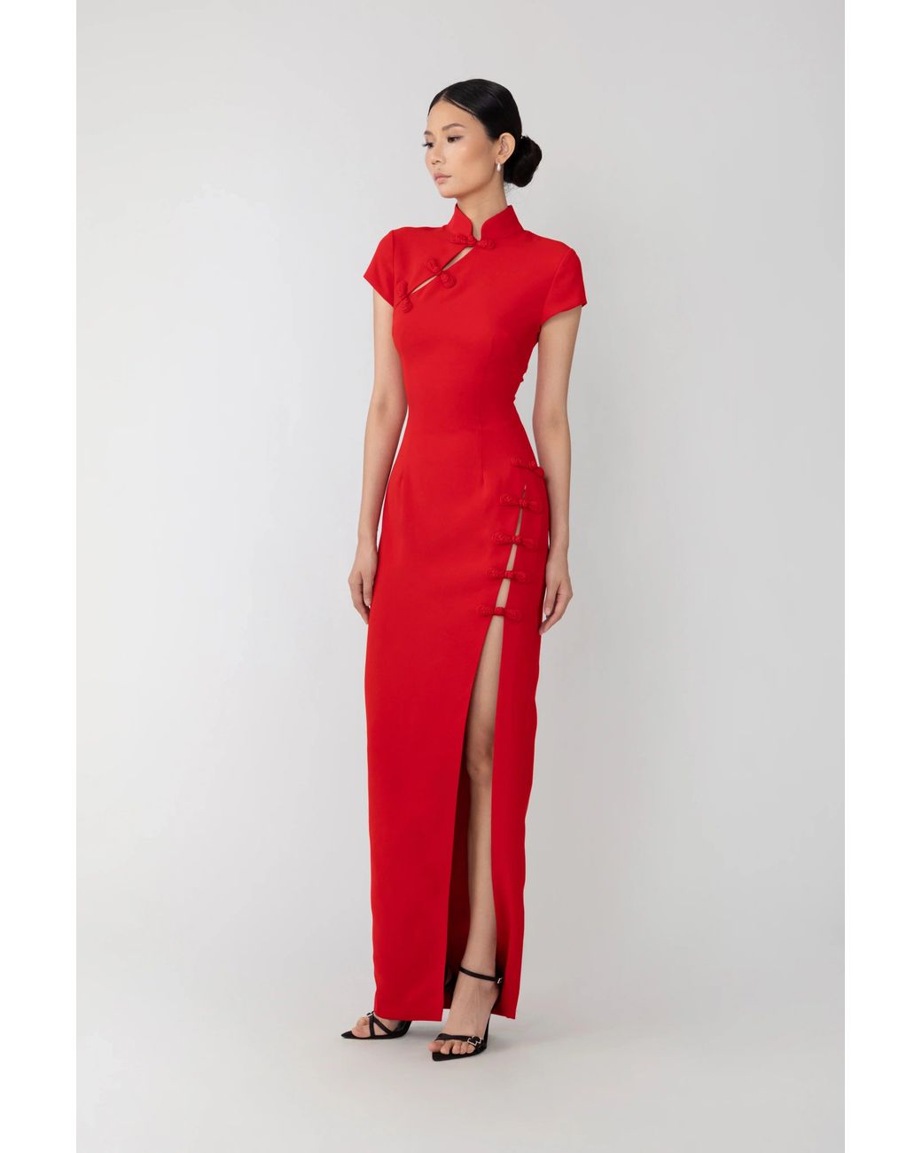 SAU LEE Red Isabella Maxi Dress