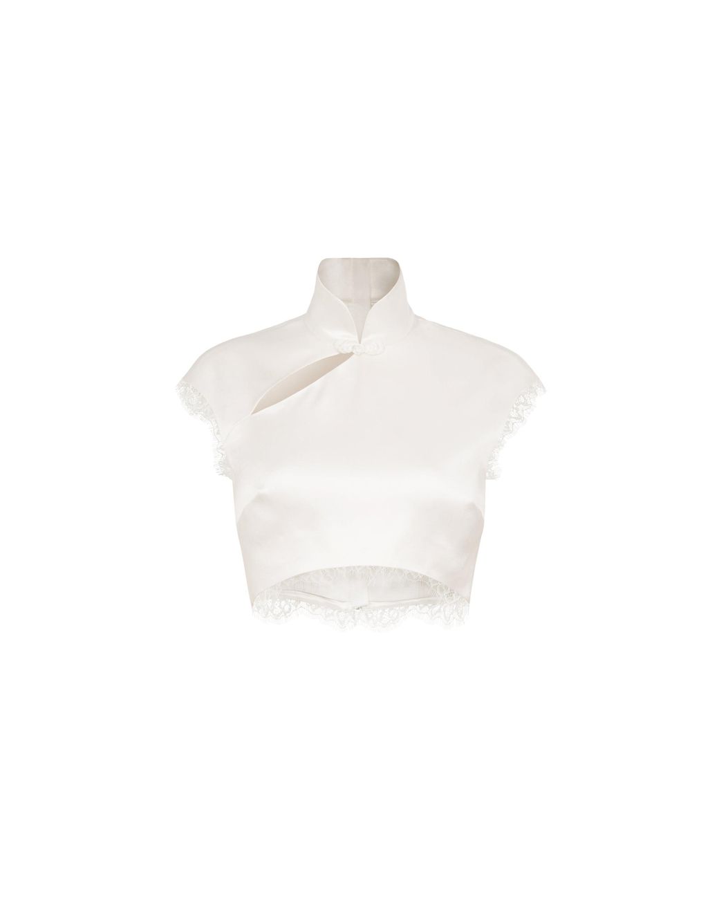 SAU LEE Brown Lila Satin Top