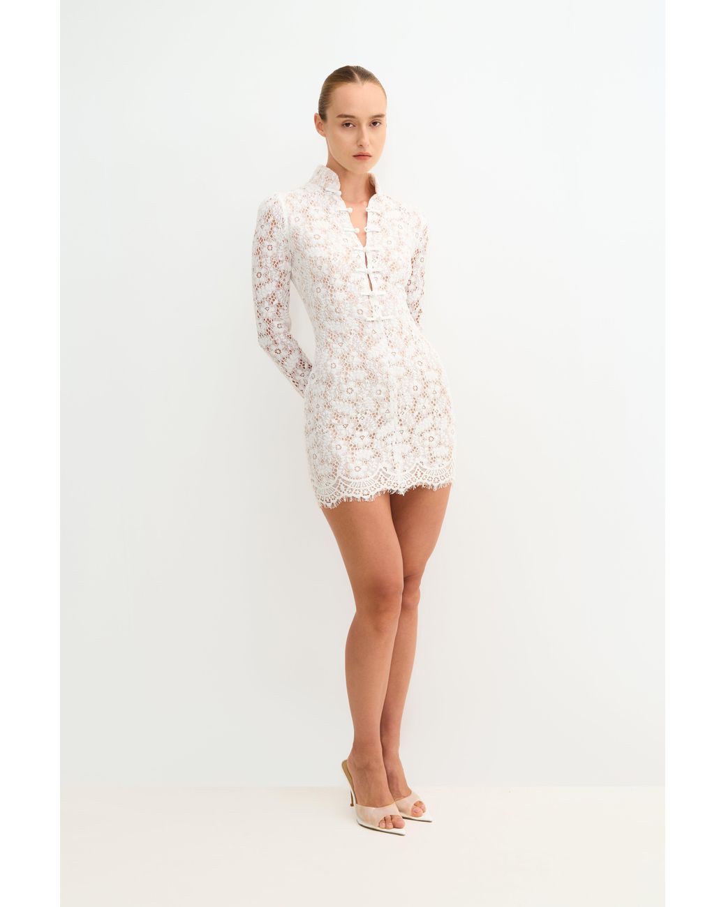 SAU LEE White Roberta Mini Dress