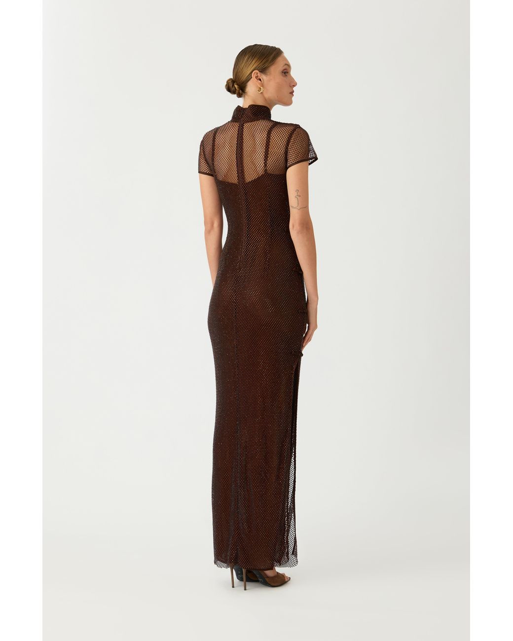 SAU LEE Brown Ming Crystal Dress