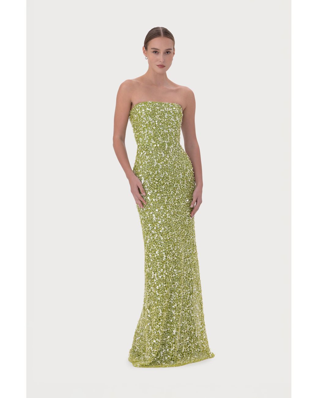 SAU LEE Blue Courtney Beaded Dress